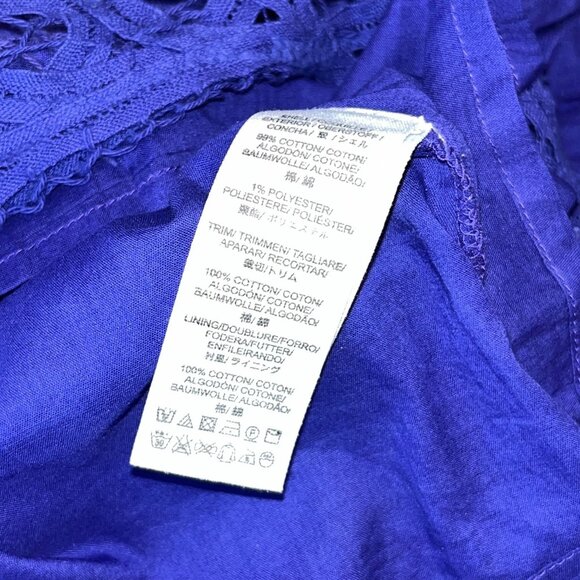 Free People Purple Crochet Tunic Top XS Boho Chic Bohemian Romantic - Picture 9 of 10